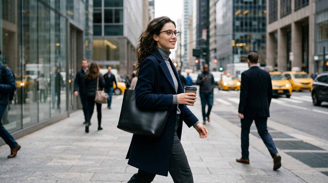 Moonix 智能眼镜城市通勤场景图